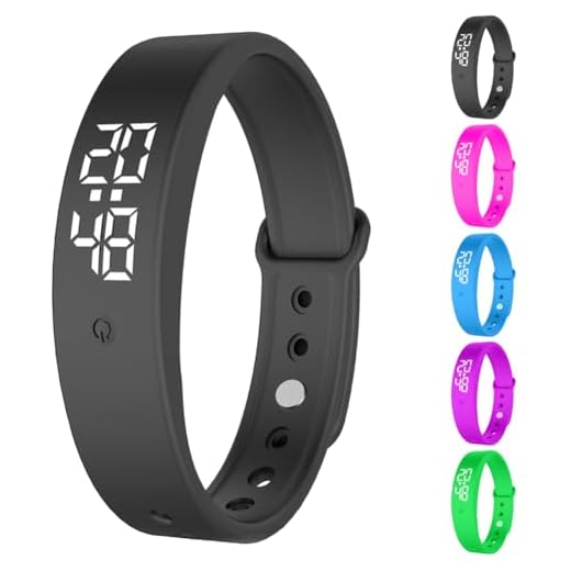 RANJIMA Vibrationswecker Armband, Vibrationsalarm Erinnerung Uhr,Silent Vibrating Alarm Reminder Watch mit Timer und 10 täglichen Alarmen,Trinkerinnerung Alarm Medikamenten Wecker (Schwarz)