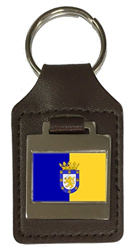 Porte-clés en cuir gravé Santiago Chili pour sac à dos de voyage
