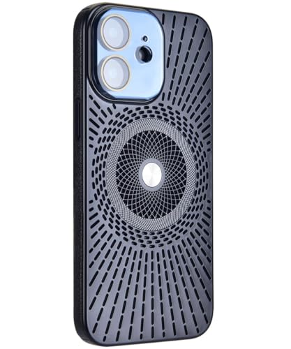 YUZOR iPhone 12 用 ケース 冷却放熱 スマホケース 薄型軽量 レンズを完全に覆う一体型設計 Magsafe対応 アイフォン 12 ケース 6.1インチ (iPhone12 黒) LXW-12-hei