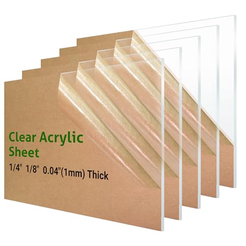 Image of 3 Pieces 24 x 36 inch Clear Acrylic Sheet Plexiglass - 0.04 inch(1mm) Thick, Use for Craft Projects, Signs, DIY Projects and More; Cut with Saw or Hand Tools