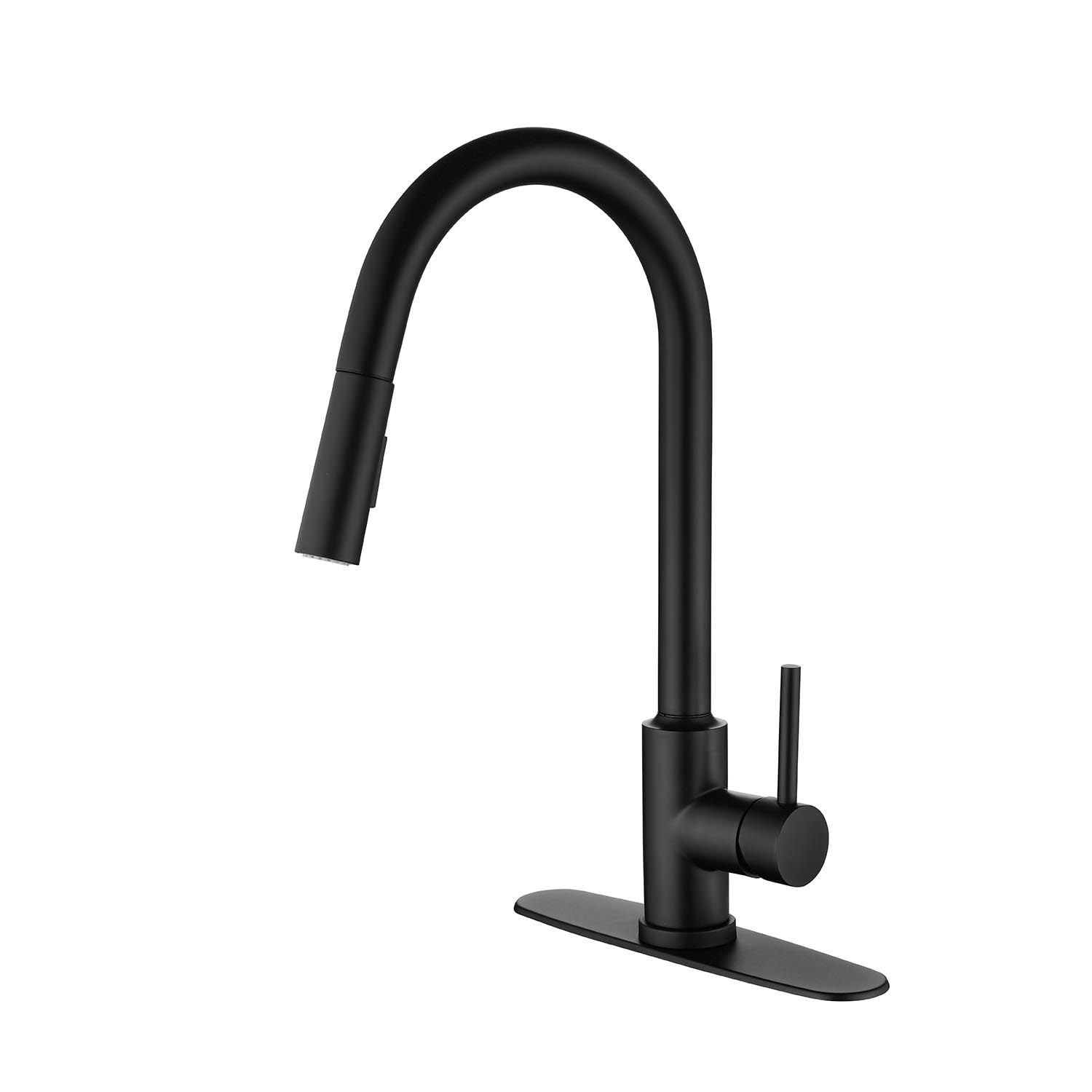 COSZWQDP Elegant Kitchen Faucet with Pull-Down Sprayer for Effortless Convenience 360-Degree Rotatable High-Arc Design