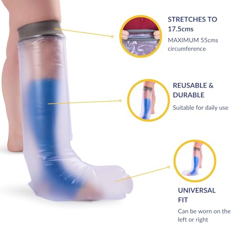 Couvre-plâtre jambe StrideOn imperméable pour douche et bain - 2