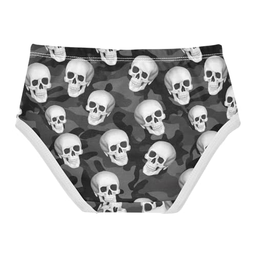 Joisal Girls Underwear Toddler 2t Cotton Little Girl Panties Fun Print Briefs Girls Undies Dark Gray Black Camouflage Skulls2