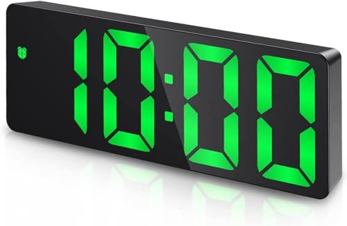 Newest Digital Alarm Clock, LED Clock for Bedroom, Electronic Desktop Clock with Temperature Display, Adjustable Brightness, Voice Control, 12/24H Display for Home ( )