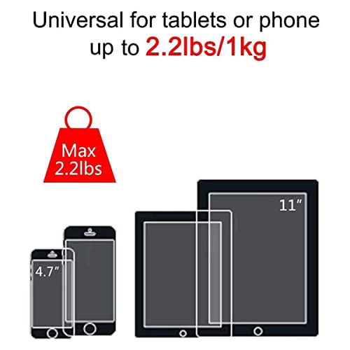 Suptek Aluminum Tablet Floor Stand 360° Flexible Height Adjustable Cell Phone Holder Mount For Ipad, Iphone, Samsung, Asus And More 4.7-11 Inch Devices, Good For Bed, Kitchen, Office #TOP4