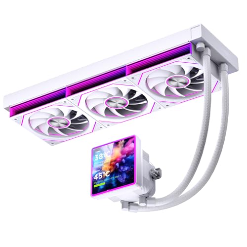 Image of ProFlow SE 360mm ARGB Black AIO CPU Cooler-Water Liquid Cooling System|4-Inch LCD Screen|320W TDP|ARGB 1850RPM PWM Cooler Fans|for Intel LGA1851 /1700 /1200 /115X AMD AM4 /AM5(White)