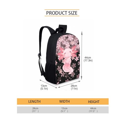 3 IN 1 Cute Axolotl Backpack Cherry Blossom School Bag Set for Kids Girls Children Schoolbag Primary Preschool Secondary School Backpack Kindergarten Bookbag2