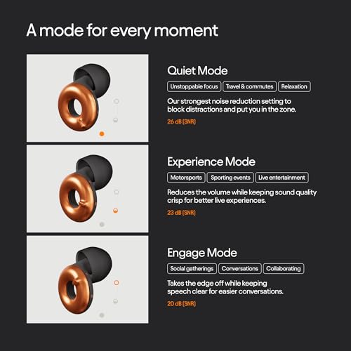Image of Loop Switch 2 Adjustable Ear Plugs - 3 Noise Relief Modes For Ultimate Control | Flexible Noise Reduction Earplugs For Focus, Travel, Socializing, Festivals & More | 20-26 dB (SNR) Noise Reduction