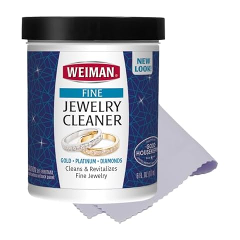 Weiman Jewelry Cleaner Liquid with Polishing Cloth Cover
