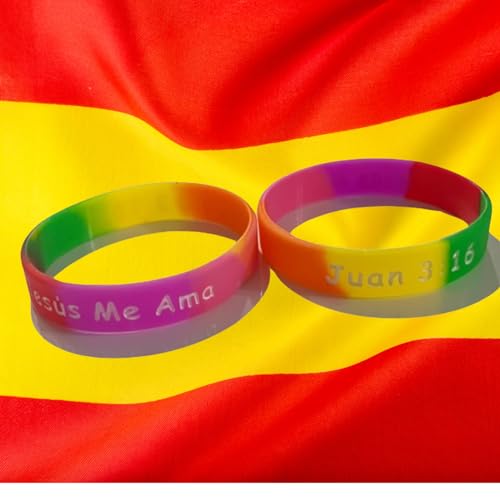 Biblebanz 50-Pack Spanish Christian Bracelets – “Jesús Me Ama” / Juan 3:16 Silicone Wristbands by Biblebanz - Image 5