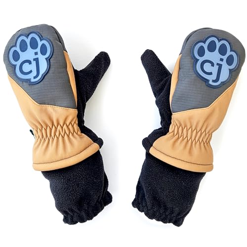 Magic Mittens: Brown & Blue - Waterproof Toddler Winter Mittens, Color Change Patch, 3M Thinsulate, Softshell & Soft Fleece Fabric, 2T-4T