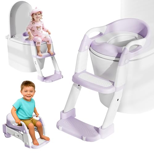 Reducteur Toilette Enfant, 3 en 1 Rehausseur Toilette Enfant avec Marche Réducteurs de Toilettes...