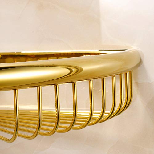 Shower Caddies Corner Shelf For Bathroom Brass Basket Organizers And Storage Shampoo Soap Holder Polished Gold #TOP7