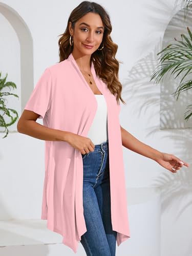 Image of Women's Lightweight Open Front Cardigans Casual Soft Drape Spring Summer Fall Cardigan S-3XL