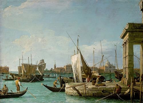 Tableaux Moderne Toile Antonio Canal Dogane Peinture 60x90cm
