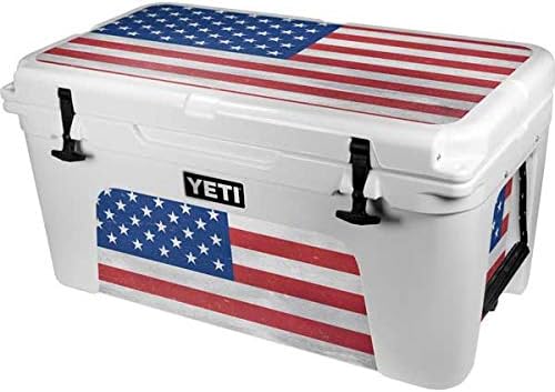Skinit Decal Skin Compatible with YETI Tundra 65 Hard Cooler - Originally Designed American Flag Distressed Design