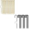 Besitu 16 Inch Rebar Stakes 20 Pack 1/2 Inch Diameter Ground Anchors and 24 inches J Hook Rebar Stakes 16-Pack Bundle