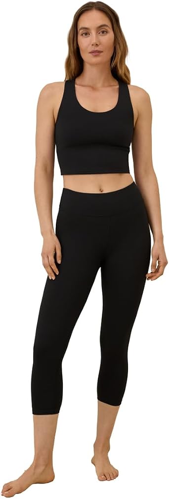 Pact Womens Organic Cotton Cropped Everyday Legging, Elastic Waistband