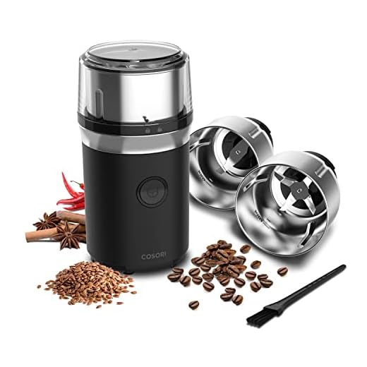 COSORI Electric Coffee Grinders for Spices, Seeds, Herbs, and Coffee Beans, Spice Blender and Espresso Grinder, Wet and Dry Grinder, Included 2 Removable Stainless Steel Bowls, Black