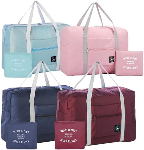 4PCS Foldable Travel Duffel Bag 2PCS Tote Carry on