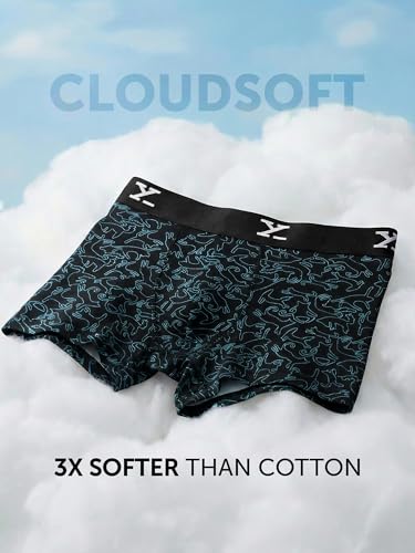Image of XYXX Men's CloudSoft Modal Printed Trunks| Snug Fit, 4-Way Stretch & No-Marks Waistband Underwear for Man