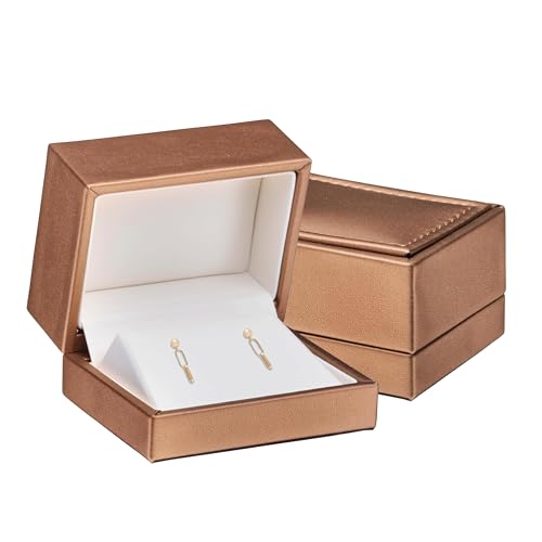 Caixa de brincos de couro macio premium - Estojo de brinco de luxo com costura superior ideal para brincos - Caixa de joias elegante para meninas e mulheres, caixa de presente de brinco da Allure Pack