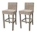 Meubletmoi Lot de 2 Tabourets de Bar tressés en kubu Naturel de Salle à Manger - Style Osier rotin Exotique Classique Chic - Fidji