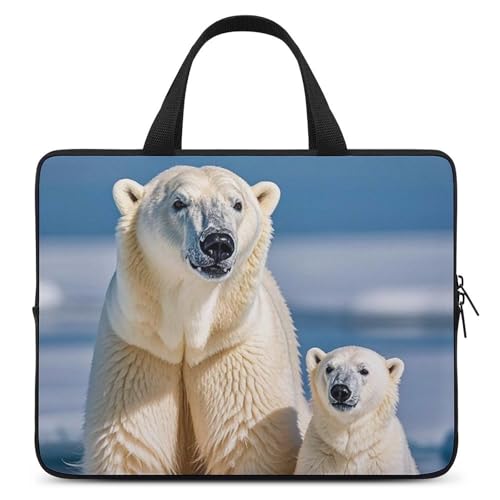 Housse ordinateur 10 pouces ours polaires idéale pour le bureau et les voyages