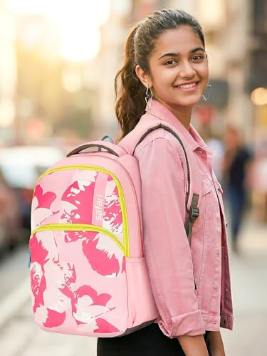 Image of Safari Neoflora School Bag For Girls, Capacity - 36L, 2 Compartments Backpack For kids Pink