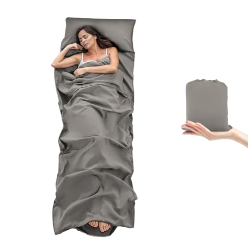BREENHILL - BREENHILL Sleeping Bag Liner, Camping Sheets & Travel Sheet, Hostels & Traveling Adult Sleep Sack for Backpacking, Hotels Lightweight Single & Double Camping Sleeping Bag Liners