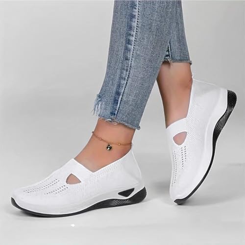 Image of Orthopedic Walking Shoes for Women,2026 New Orthowalkway Womens Shoes,Woven Orthopedic Breathable Walking Sneaker Non-Slip Arch Support Slip on Shoes