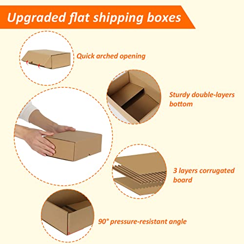 Image of HORLIMER 9x6x3 inches Shipping Boxes Set of 25, Brown Corrugated Cardboard Box Literature Mailer