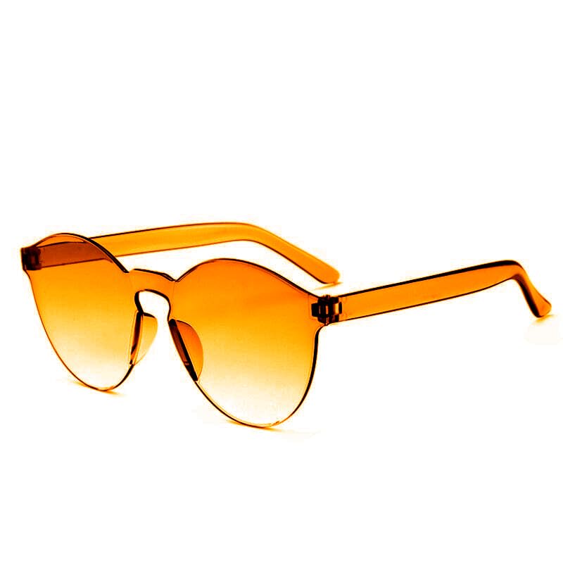 Image of Unisex Round Rimless One Piece Fashion Sunglasses