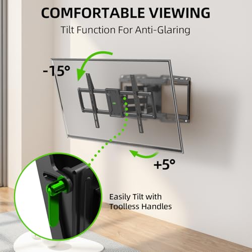 Image of USX MOUNT Heavy Duty Full Motion Sliding TV Wall Mount for 42-97 Inch TVs up to 150 lbs, Wall Mount TV Bracket for Wood Studs 12 /16 /18 /24 inch, Swivel & Tool-Free Tilt, Max VESA 600x400mm (Pack of 2)