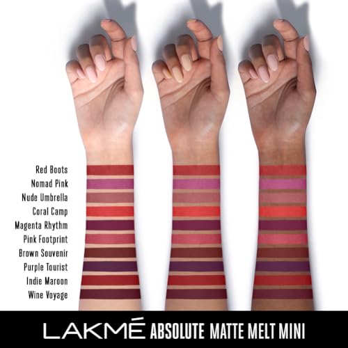 Image of Lakme Cushion Matte Lipstick, Red Wine, Long Lasting, Comfortable Velvet Matte Finish - Waterproof, Non Drying, Creamy Matte Bullet Lipstick, 4.5 g