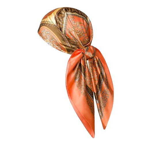Image of 35 inch Men's Silk Cowboy Scarf - Oversized Western Bandana Neckwear, Large Square Scarf with Gift Packaging