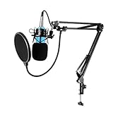 Karaoke Studio Recording Cardiod Condenser Micrófono Set Ktv Sing Capacitor Music Mic con Shock Mount Windshield Micrófonos Vocales