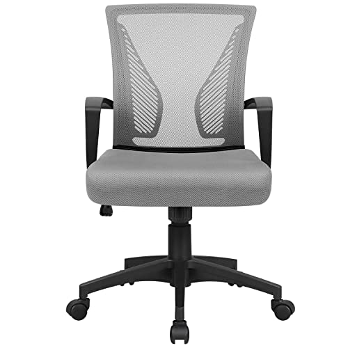 Homall Chaise d'ordinateur ergonomique en maille - Hauteur du siège réglable avec soutien dorsal et accoudoirs - Chaise de bureau confortable pour la maison Cover