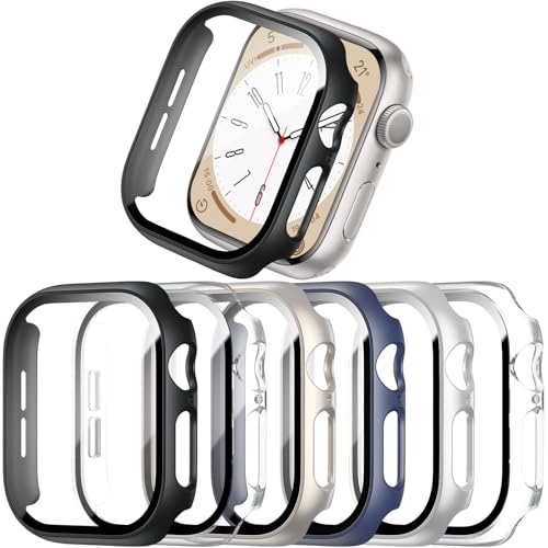 Apple Watch 10 (2024) Series 10 Case 42mm Tempered Glass Slim Protective Bumper Full Cover Hard PC Protective Cover HD Ultra Thin Cover for iWatch 42mm