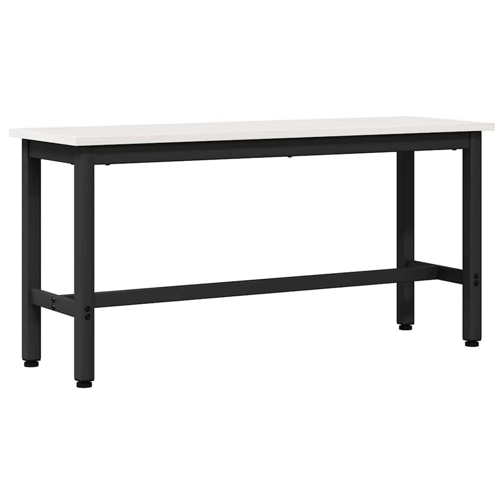 Panchina da pranzo moderna in legno di pino massiccio con supporti in acciaio di dimensioni 100 x 32,5 x 49 cm, rettangolare