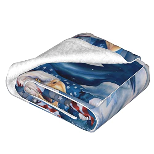 Couverture double couche aigle plaid canapé et couverture de lit douce - 4