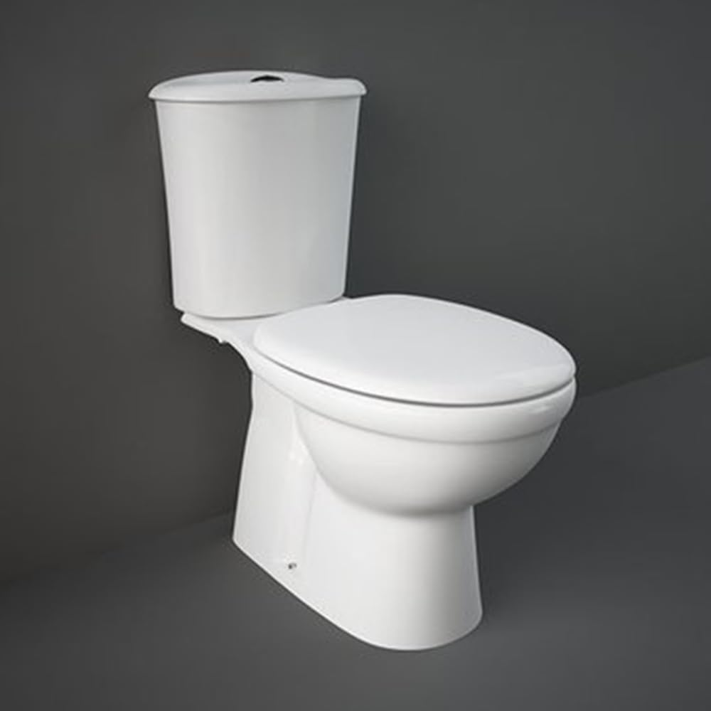 Vaso monoblocco tradizionale con scarico a pavimento e cassetta in ceramica, copriwc originale in termoindurente, KARLA