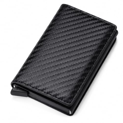 Carteira do Futuro Masculina, Porta Cartões Slim Antifurto RFID Pop Up