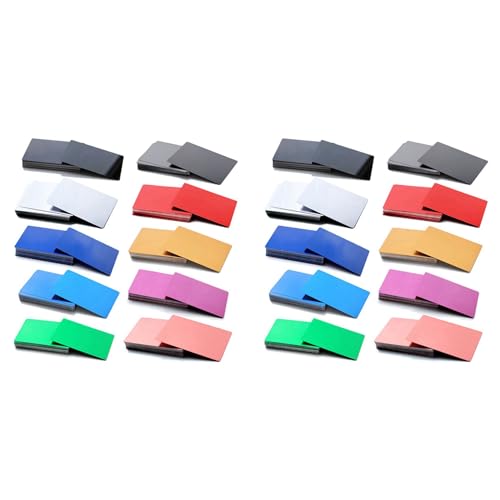 Tarjetas de visita de aluminio en colores mezclados para grabado, 0.2 mm, 200 uds.