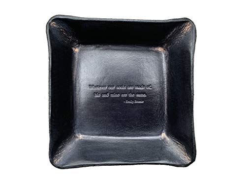 Twin Saints 3rd Anniversary. Leather Tray. Emily Bronte Quote.