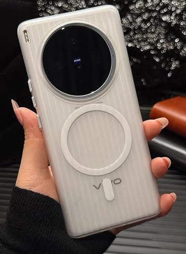 Image of Kapa Wave Magnetic Frosted Grip Back Cover for Vivo X300 5G | [MagSafe Compatible] Wireless Charging, Slim, Metal Buttons Matte Finish Back Case (White)