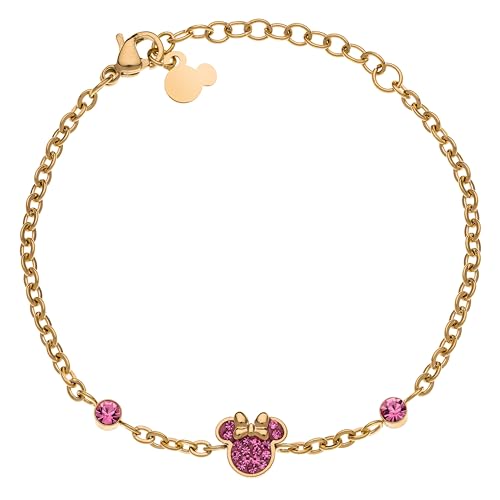 Disney Minnie Mädchen-Armband, Edelstahl, Zirconia Kristall,...