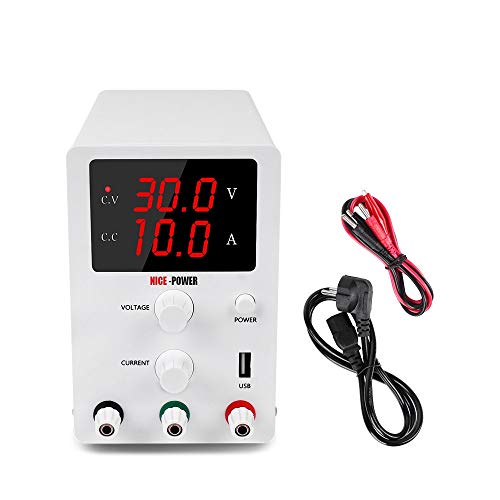 Image of DHRUV-PRO Nice-Power Rsps3010 3 Corded Electric Digital Laboratory Test Phone Repair Usb 5V 2A, 30V 10A Adjustable Switching Power Supply, White
