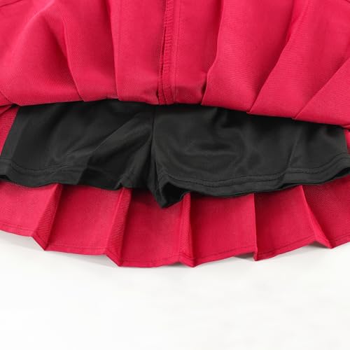 Image of Girls Pleated Skirts Built in Shorts Little Kid Athletic Flowy Skorts Skirts Toddler Girls Tennis Skorts for Girl 3-14 Years