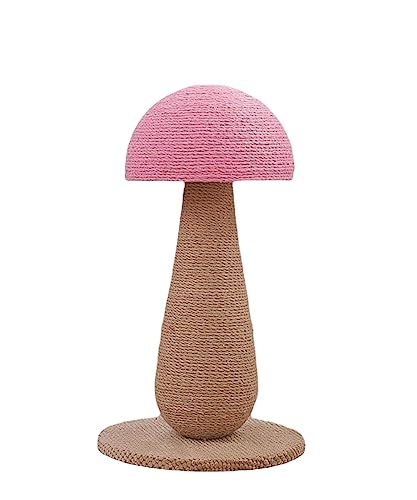 YOGISU Tiragraffi per Gatti in Corda di Sisal - Sicuro, Resistente All'usura, Non Detriti - Giocattolo Verticale per Affilare Artigli, Forniture e Giocattoli (M, Rosa)